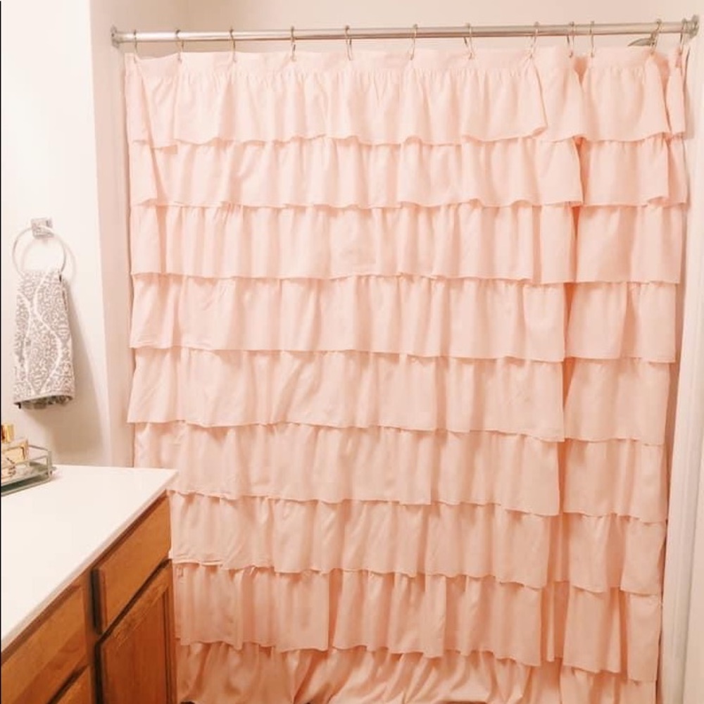 Pink Ruffle Shower Curtain